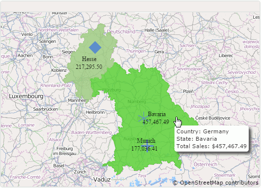Click Geographic Map in Dashboard with Information of a State