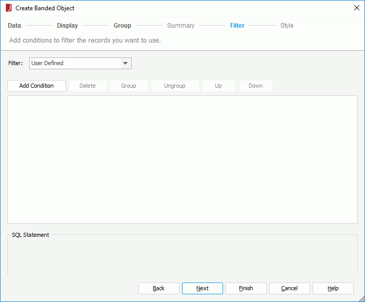 Create Banded Object - Filter