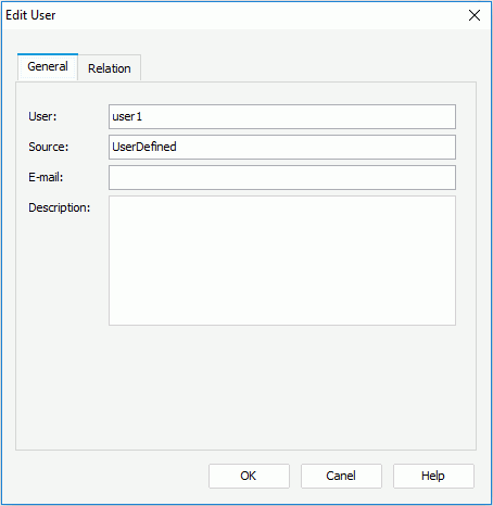 Edit User dialog - General
