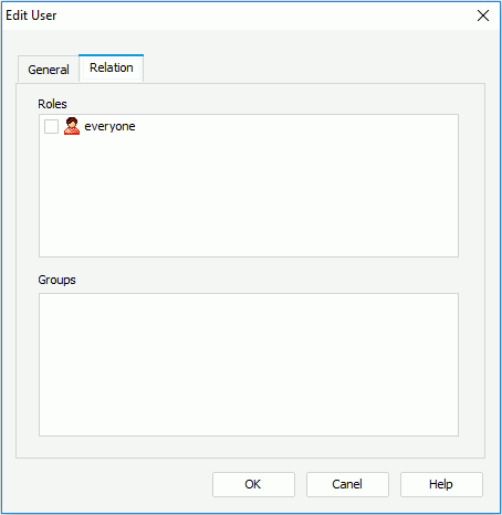 Edit User dialog - Relation