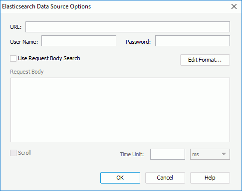 Elasticsearch Data Source Options dialog