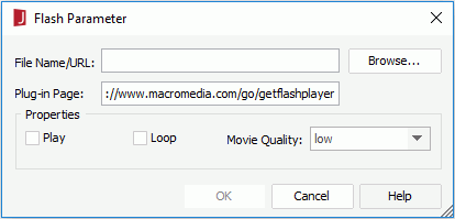 Flash Parameter dialog