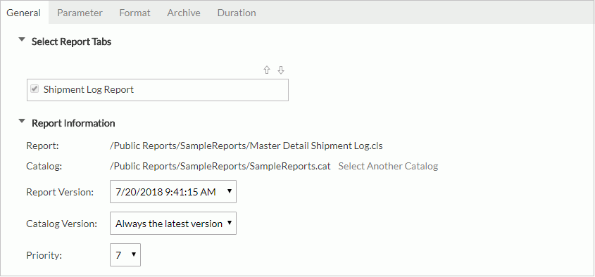 Advanced Run dialog - General tab