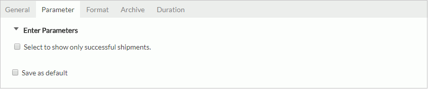 Advanced Run dialog - Parameter tab