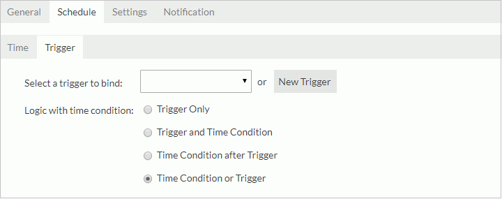New Cube - Trigger subtab