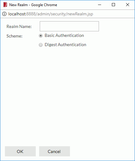 New Realm dialog