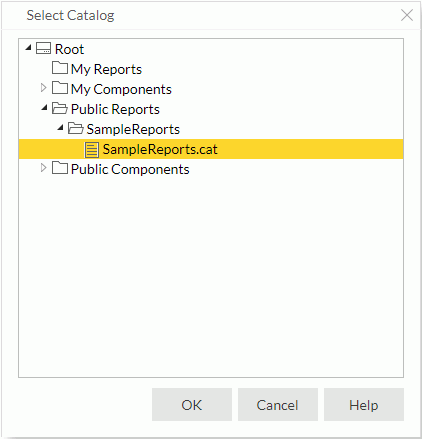 Select Catalog dialog