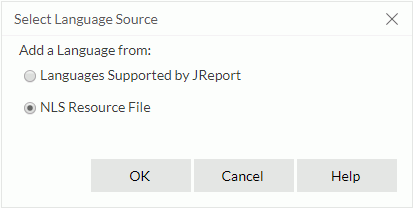 Select Langugae Source dialog