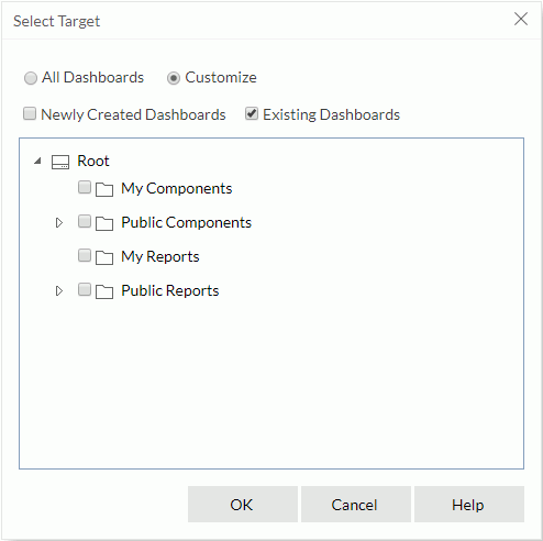 Select Target dialog